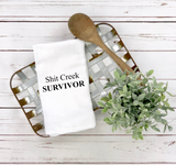 Shit creek survivor Tea Towel